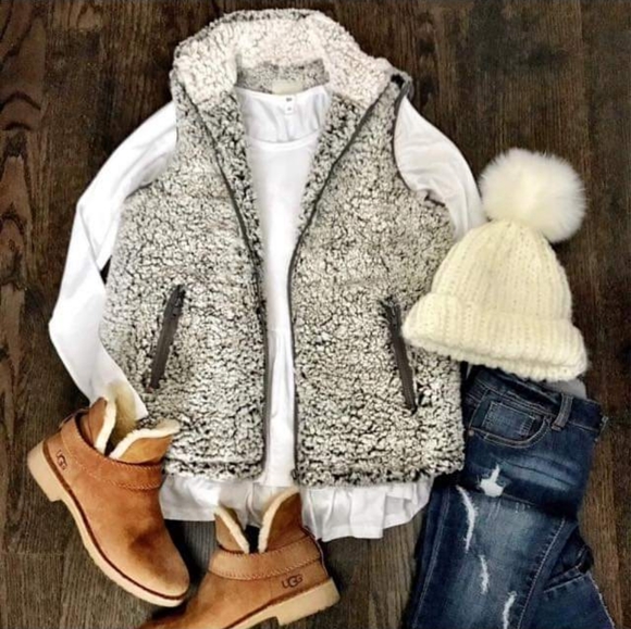 Sherpa fur fleece zip down plush jacket - Picture 4 of 6